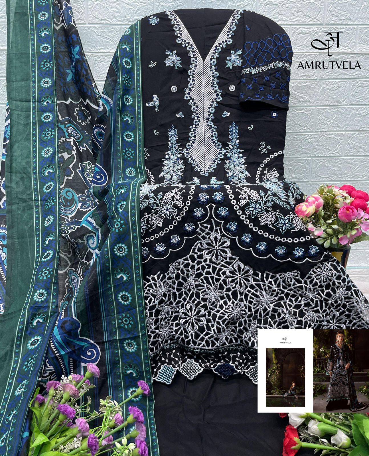MAHNOOR Luxury Rayon Collection by Amrutvela textile 1601 TO 1606 SERIES Pakistani Stylish Embroidered Pure Rayon Dresses At Wholesale Price